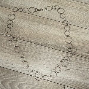 Robert Lee Morris Studio RLM Silver Circle Link Necklace Adjustable Length 925